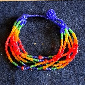 Rainbow glass beads bracelet